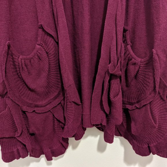 Anthropologie Guinevere Purple Ruffled Cardigan - Picture 4 of 6